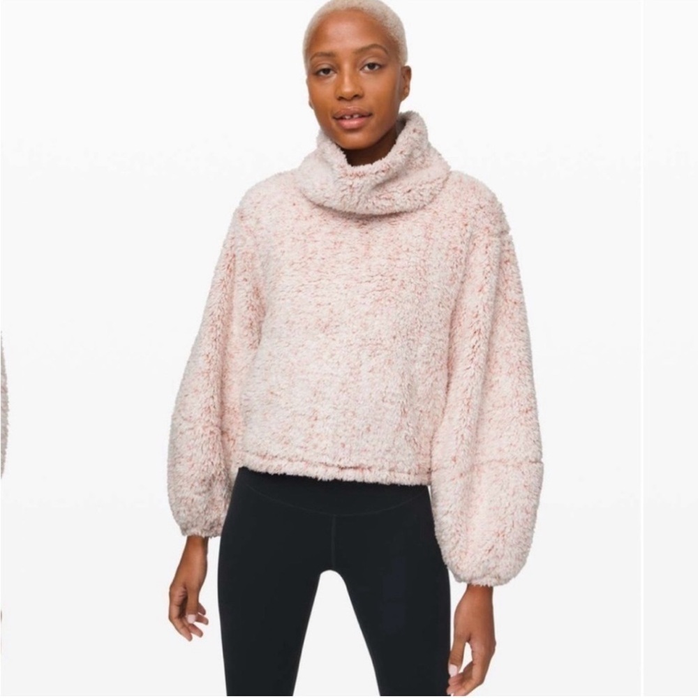 Lululemon Warm Restore Sherpa Pullover Heathered Copper Pink M/L